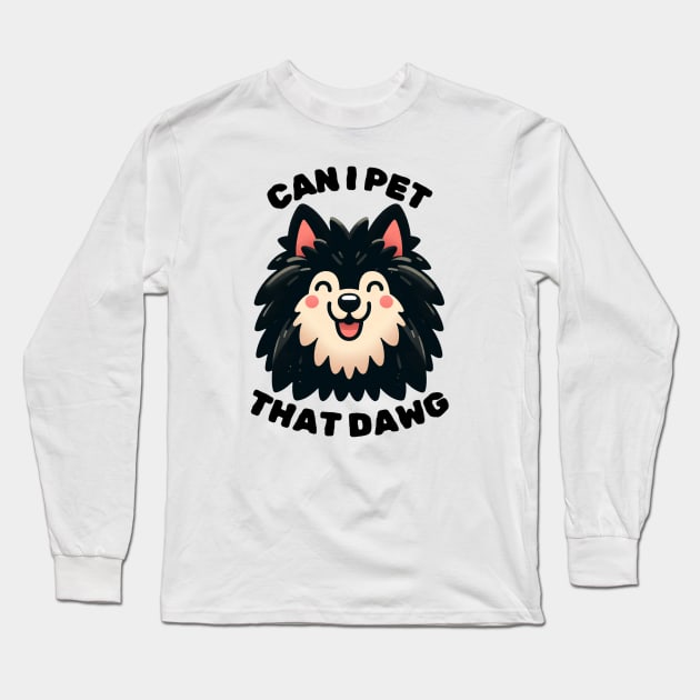 Cat I Pet that Dawg? Long Sleeve T-Shirt by PunnyBitesPH